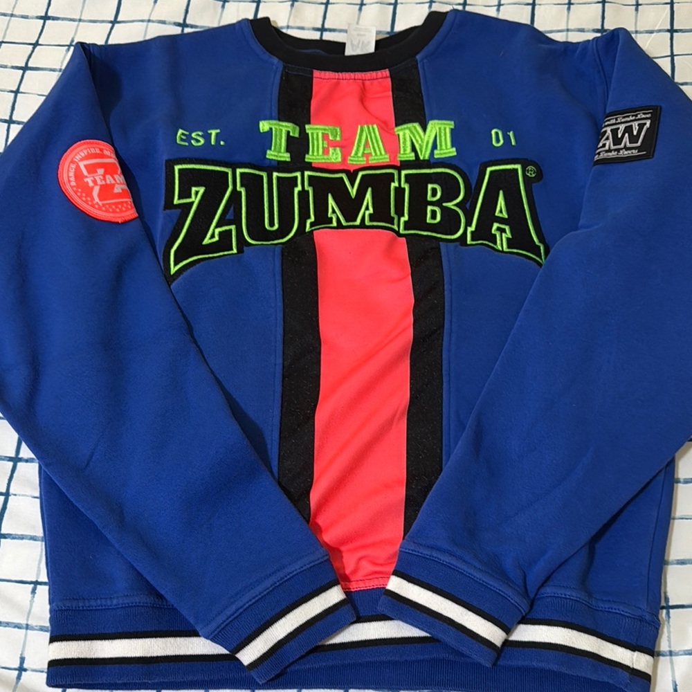 Zumba Fitness Blue and Pink Team Sweater
